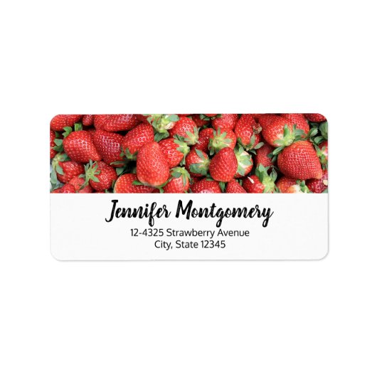 Foto van de Rode Juicy-aardbeien Etiket (Voorkant)