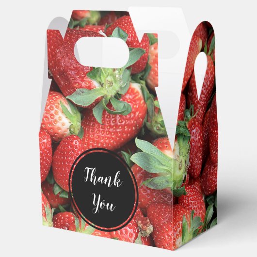 Foto van de Rode Juicy-aardbeien Hartelijk dank Bedankdoosjes (Geopend)