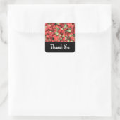 Foto van de Rode Juicy-aardbeien Hartelijk dank Vierkante Sticker (Tas)