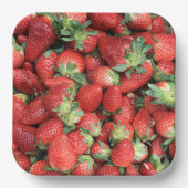 Foto van de Rode Juicy-aardbeien Papieren Bordje (Voorkant)