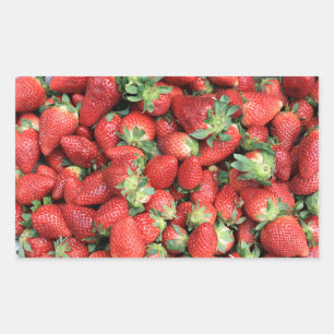 Foto van de Rode Juicy-aardbeien Rechthoekige Sticker