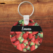 Foto van de Rode Juicy-aardbeien Sleutelhanger (Voorkant)