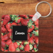 Foto van de Rode Juicy-aardbeien Sleutelhanger (Achterkant)