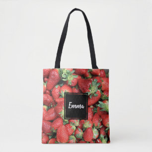 Foto van de Rode Juicy-aardbeien Tote Bag