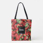 Foto van de Rode Juicy-aardbeien Tote Bag (Achterkant)