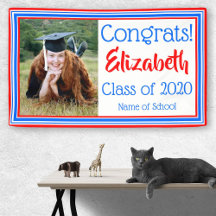 Foto van de rode witte en blauwe school