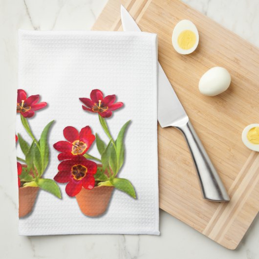 Foto van de roodbuisjes theedoek (Quarter Fold)