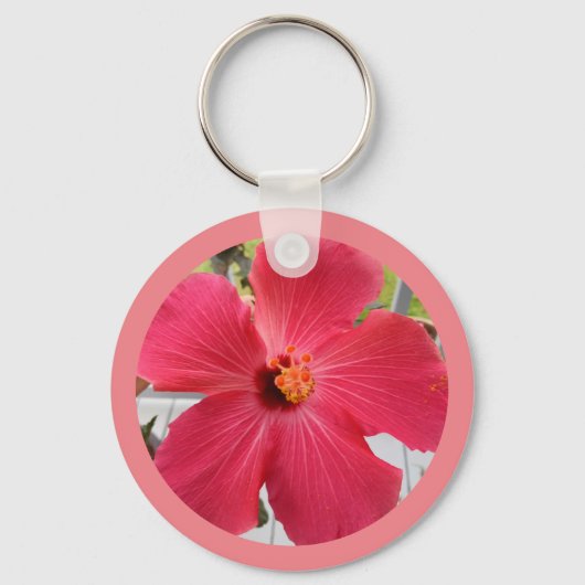 Foto van de roze bloem van de Bijbel van Solomon V Sleutelhanger (Voorkant)