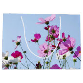 Foto van de roze en de Paarse  Bloem Groot Cadeauzakje (Achterkant)