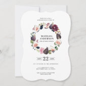 Foto van de roze paarse marine afstuderen save the date (Voorkant)