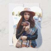 Foto van de roze paarse marine afstuderen save the date (Achterkant)