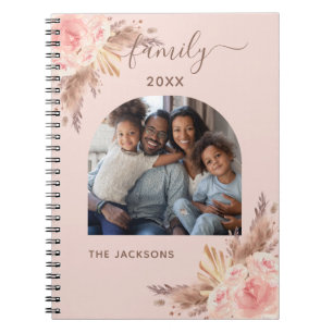 Foto van de roze roze florfamilie van Pampas gras Notitieboek