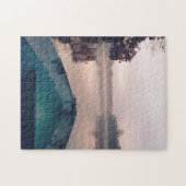 Foto van de roze Sunrise Borneo Oerwoud Boat Trave Legpuzzel (Horizontaal)