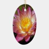 Foto van de roze waterLily Keramisch Ornament (Rechts)