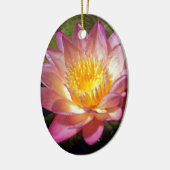 Foto van de roze waterLily Keramisch Ornament (Links)