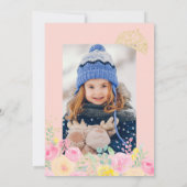 Foto van de roze waterverf tiara princess party kaart (Achterkant)