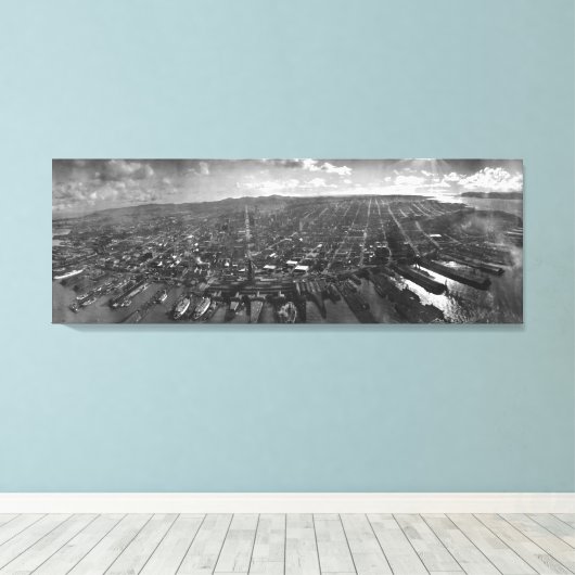 Foto van de  San Francisco Panoramic (1902) Canvas Afdruk (Insitu (Houten vloer))