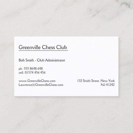 Foto van de schoorsteenschrander - Visitekaartje (Achterkant)