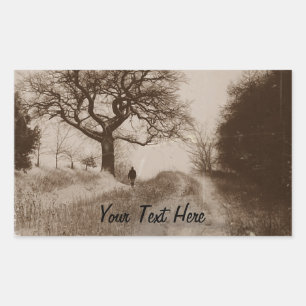 foto van de sneeuwscène in de atmosfeer rechthoekige sticker