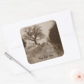 foto van de sneeuwscène in de atmosfeer vierkante sticker (Envelop)