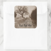 foto van de sneeuwscène in de atmosfeer vierkante sticker (Tas)