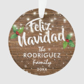 Foto van de Spaanse familie Feliz Navidad Ornament (voorkant)