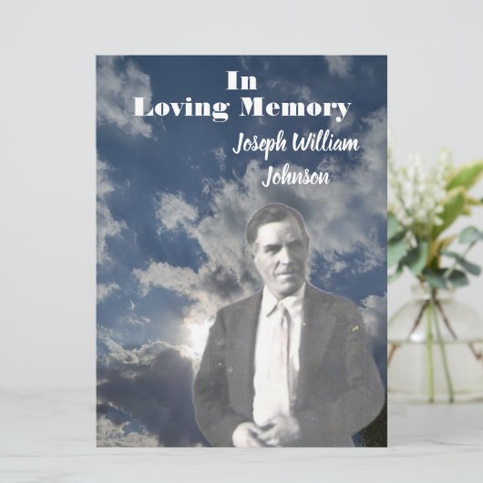 Foto van de Sun and Clouds Memorial Service | cita Programmakaart (Staand voorkant)