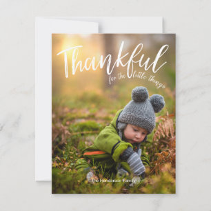 Foto van de Thanksgiving Kleine Dingen Feestdagenkaart