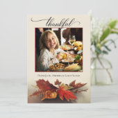 Foto van de Thanksgiving van de Foliage van de Her Feestdagenkaart (Staand voorkant)