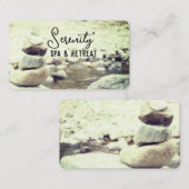 foto van de tranquil rock cairn en stream natuur visitekaartje (Voorkant / Achterkant)