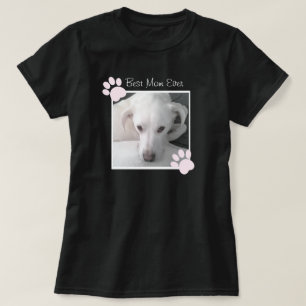 Foto van de unieke witte hond roze pols beste moed t-shirt