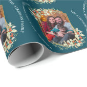 Foto van de vakantie Mistletoe Gold Lijst geperson Cadeaupapier (Rol Hoek)