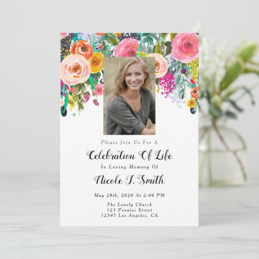 Foto van de viering van het leven kaart (Staand voorkant)