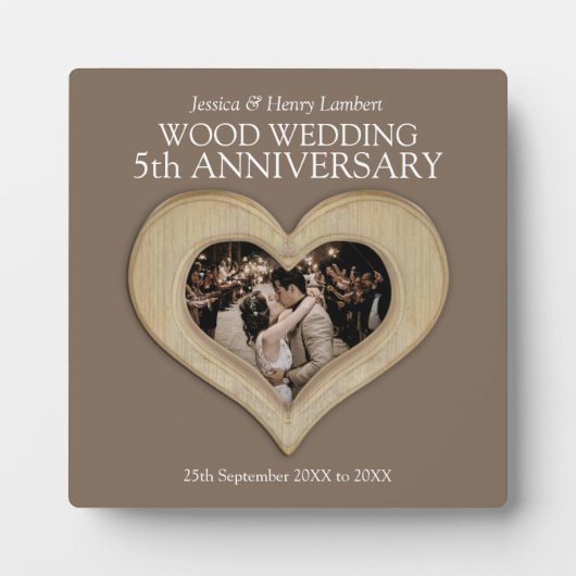 Foto van de vijfde huwelijksdag fotoplaat (Voorkant)