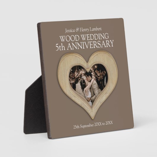 Foto van de vijfde huwelijksdag fotoplaat (Voorkant)