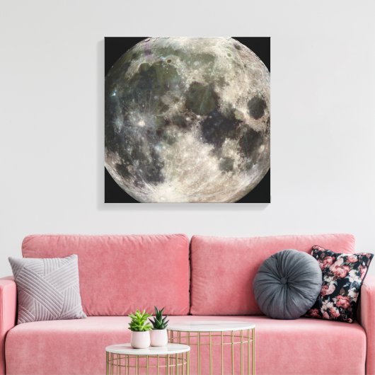 Foto van de volle maan canvas afdruk (Insitu (Woonkamer))