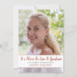 Foto van de vrouw is nooit te laat. kaart