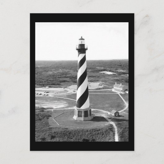 Foto van de vuurtoren van Cape Hatteras zwart-wit Briefkaart (Voorkant)