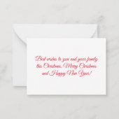 foto van de witte kalligrafie voor vrome kerst notitiekaartje (Achterkant)