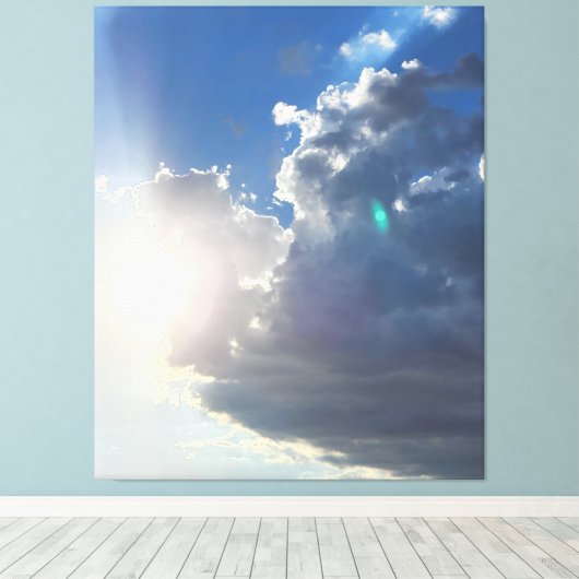 Foto van de wolken canvas afdruk (Insitu (Houten vloer))