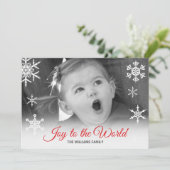 Foto van de World Red Typography Family Feestdagenkaart (Staand voorkant)