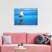 Foto van de zittende vogel canvas afdruk (Insitu (Woonkamer))
