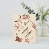 Foto van de Zuidwestelijke Rijk-bruiloft bedankt RSVP Kaartje (Staand voorkant)