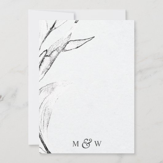 Foto van de zwarte en witte moderne grafische afdr save the date (Achterkant)