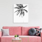 Foto van de zwarte en witte palmboom canvas afdruk (Insitu (Woonkamer))