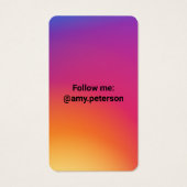 Foto van de zwarte trendy sociale media in de stij visitekaartje (Achterkant)