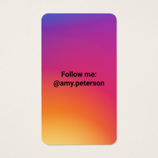 Foto van de zwarte trendy sociale media in de stij visitekaartje (Achterkant)