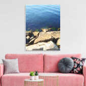 Foto van Deep Blue Atlantic Ocean Rocky Cliff Canvas Afdruk (Insitu (Woonkamer))