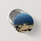 Foto van Deep Blue Atlantic Ocean Rocky Cliff Ronde Button 3,2 Cm (Voorkant /achterkant)