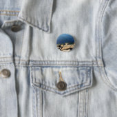 Foto van Deep Blue Atlantic Ocean Rocky Cliff Ronde Button 3,2 Cm (In situ)
